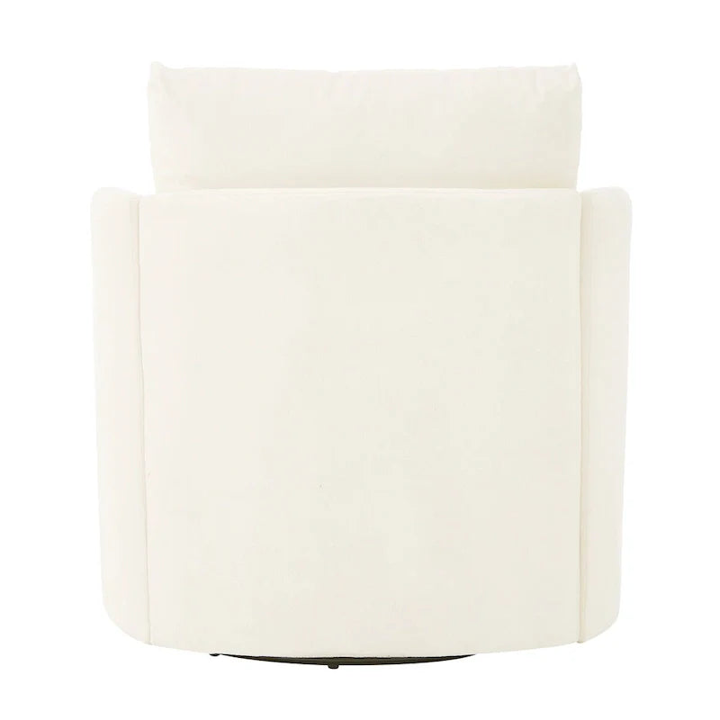 360 Swivel Chair, 29.9 Accent Barrel Armchair, Upholstered Swivel Sofa Chair with Curved Design