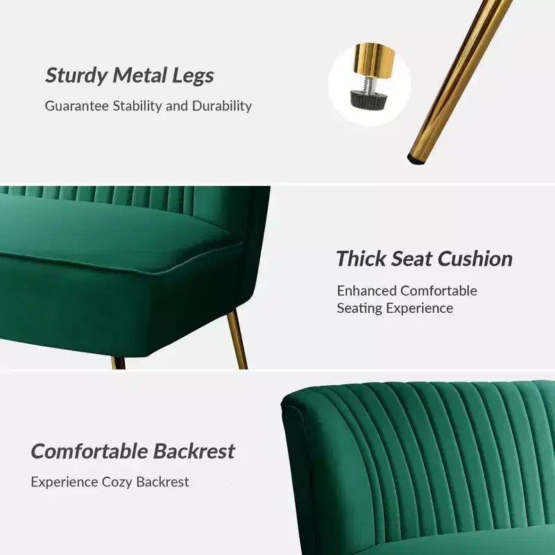 Velvet Nicolas Loveseat Chair Contemporary 2-Seater Sofa for Living Room and Bedroom Tufted Back Loveseat | Karat Home