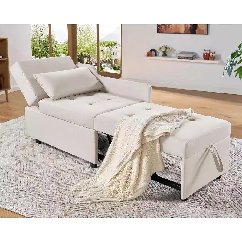3-in-1 Sleeper Sofa Chair with Adjustable Backrest, Foldable Loveseat Recliner