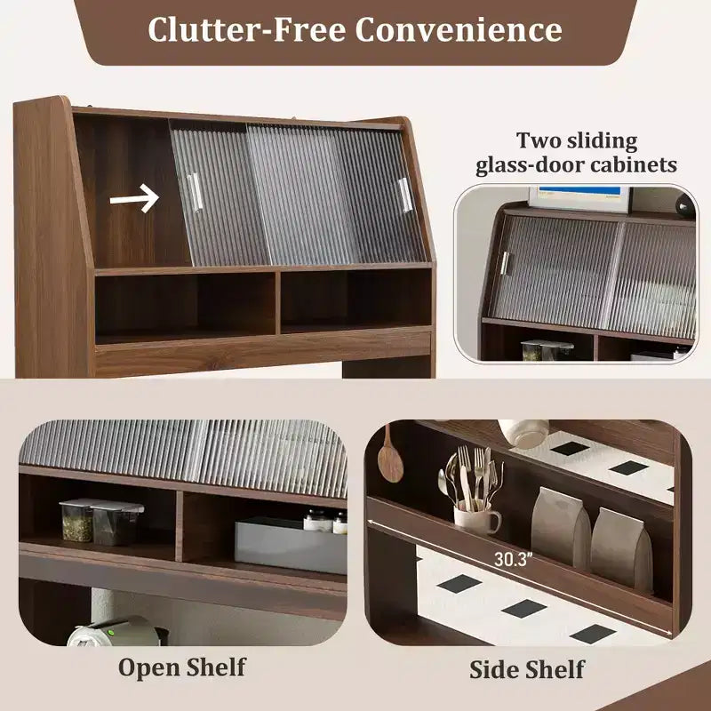 Whisen 33.5 Buffet with Hutch & Foldable Table