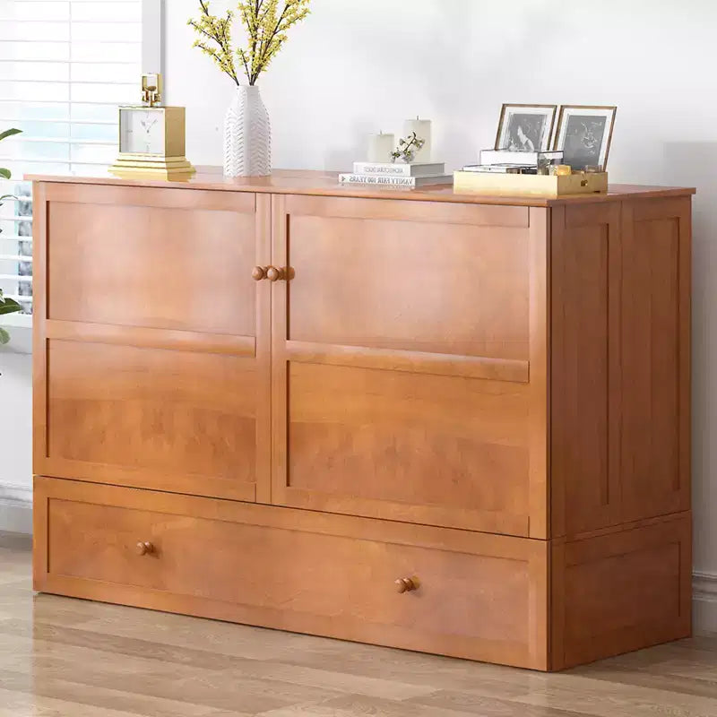 Murphy Bed Cabinet, Modern Murphy Bed Queen with Mattress, Built-in USB Charging Station & Drawers