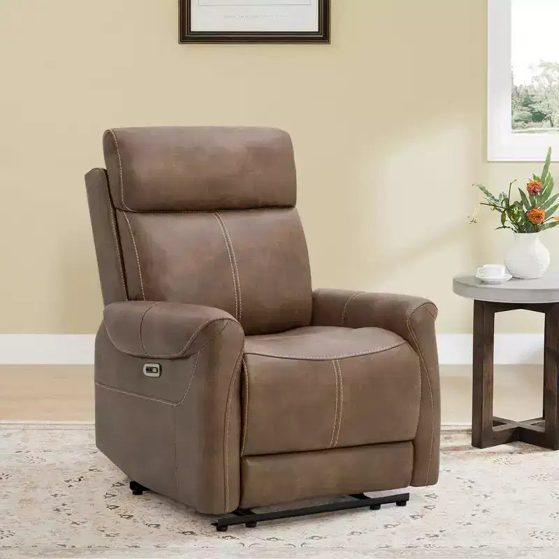 Wall Hugger Power Recliner with USB Ports, Faux Leather, 3 Positions, 350 lbs