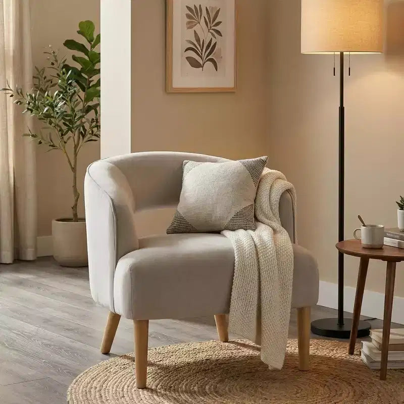 GDFStudio Bennett Contemporary Velvet Upholstered Barrel Accent Chair