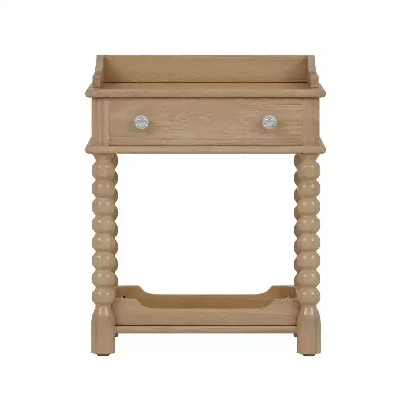 Mid-Century Modern Nightstand with Drawer and Open Shelf, Rustic Bedside Table with Storage for Bedroom or Living Room - Panipeachy