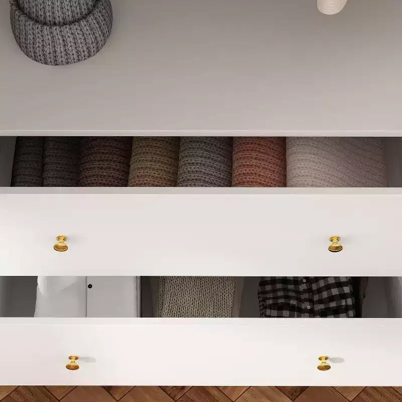 Modern Wardrobe with Mirror Closet Organization Armoire: Sturdy Rails, Smooth Drawers Practical & Stylish