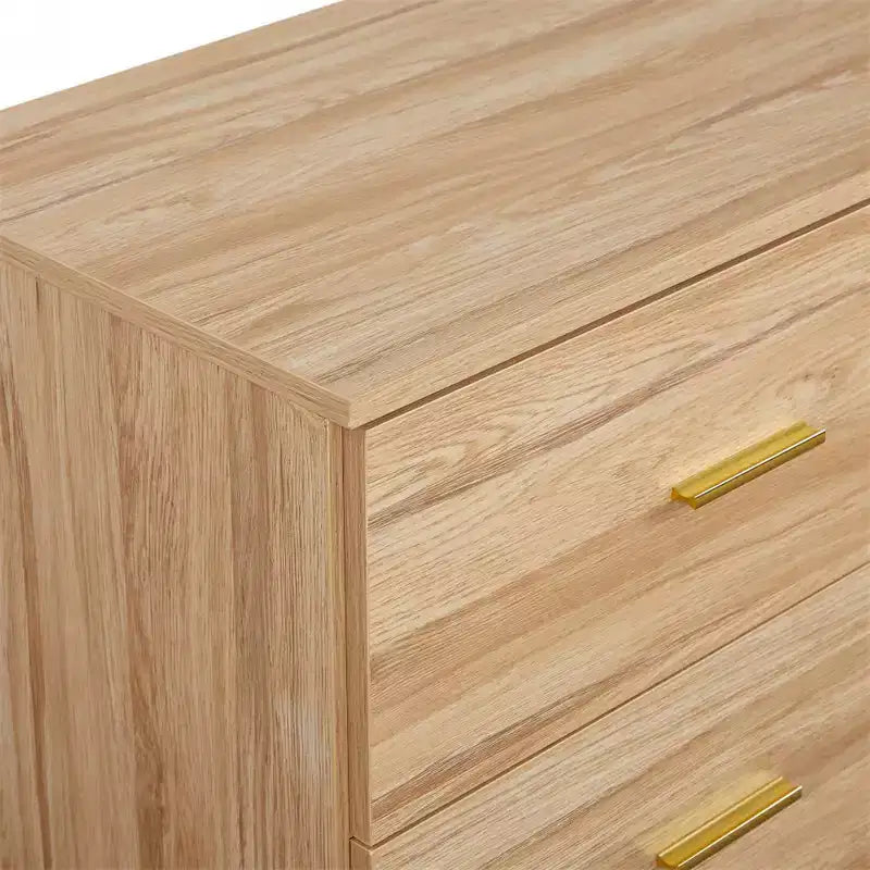 9-Drawer Dresser – Natural Wood Grain, MDF, Single User