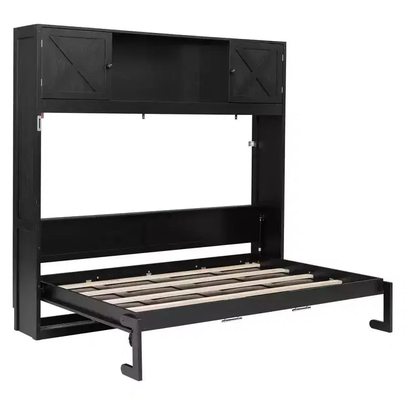 Whisen Full Size Murphy Bed with Storage Cabinets