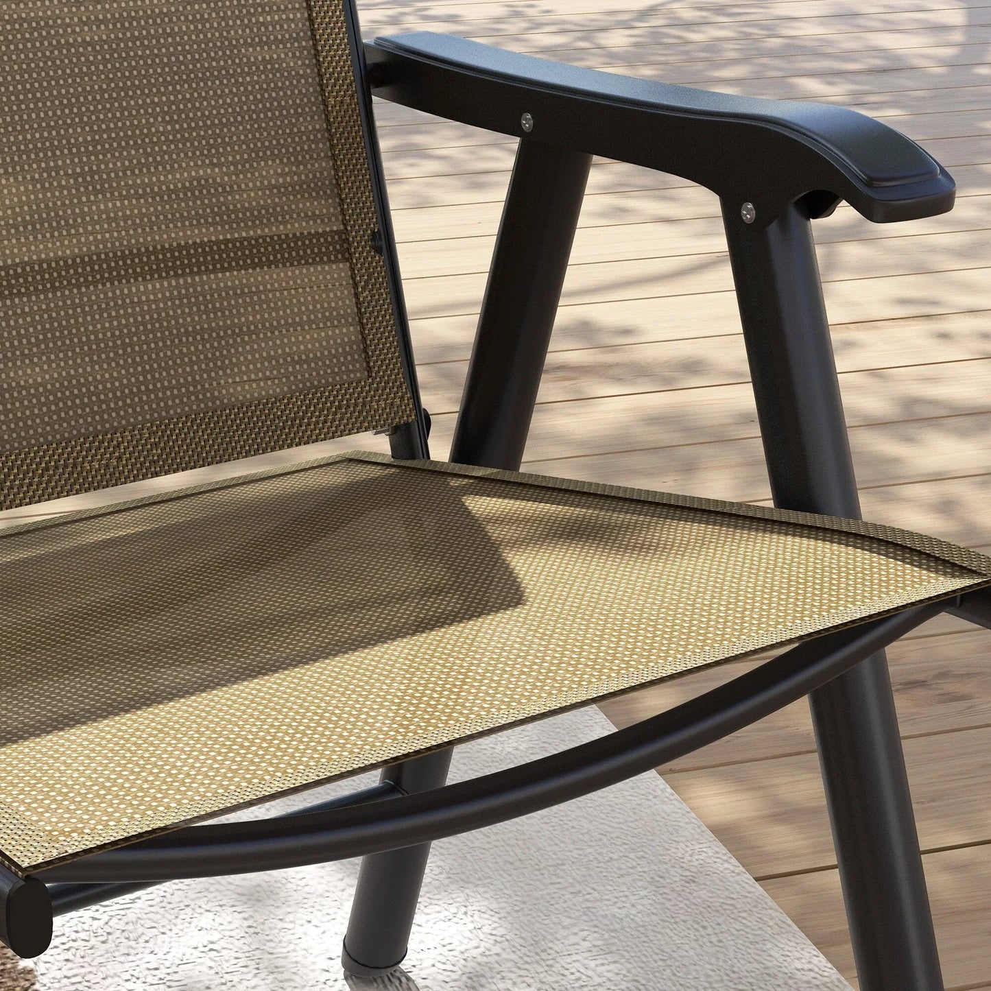 Outsunny 4-piece Folding Patio Chair Set with a Simple & Chic Design, Comfortable for the Deck, Garden, Yard & Travel