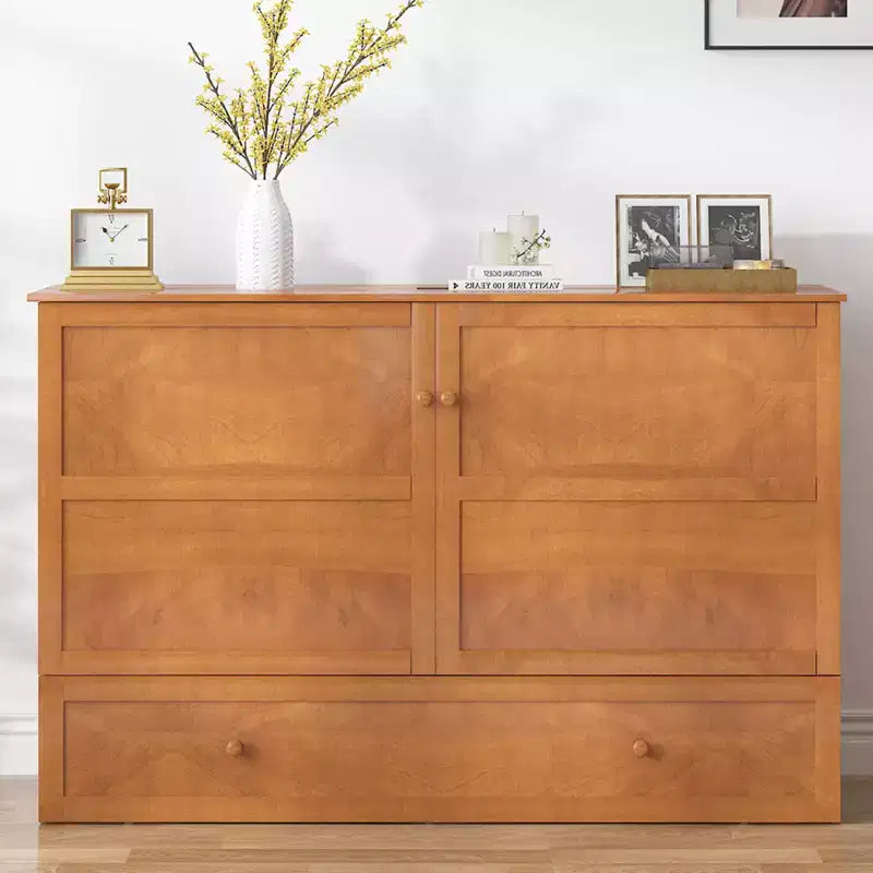 Murphy Bed Cabinet, Modern Murphy Bed Queen with Mattress, Built-in USB Charging Station & Drawers