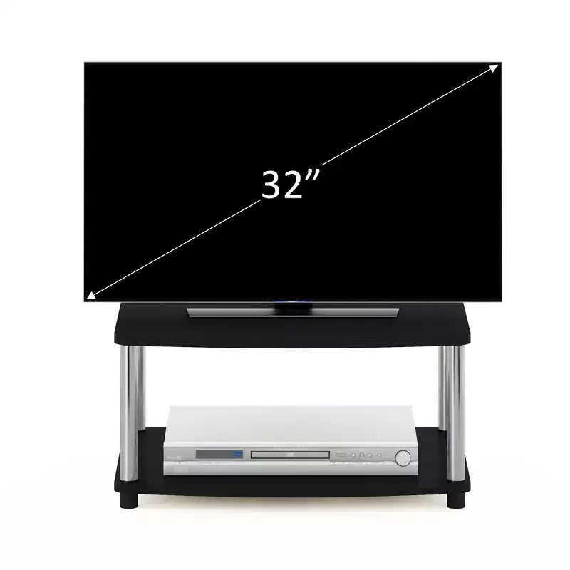 2-Tier Elevated TV Stand with Open Storage Shelves