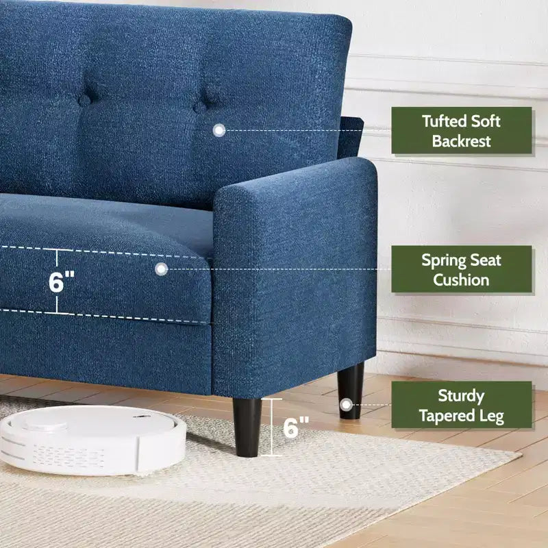 Small Loveseat Sofa, Comfy Couch with Thick Cushions, Tool-Free Assembly Loveseat for Bedroom, Small Loveseat for Small Spaces