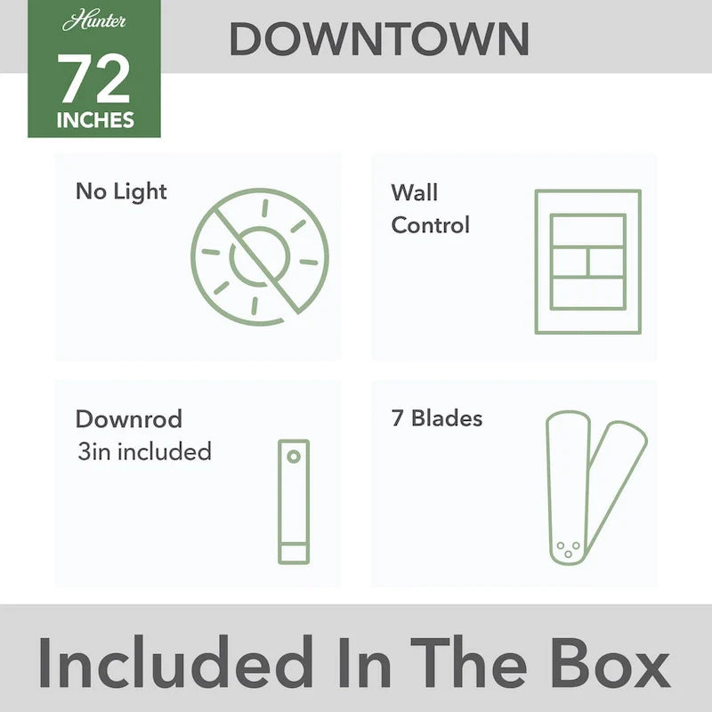 Hunter 72 Downtown Windmill Outdoor Ceiling Fan & Wall Control - Damp Rated - Industrial, Modern - ENERGY STAR!