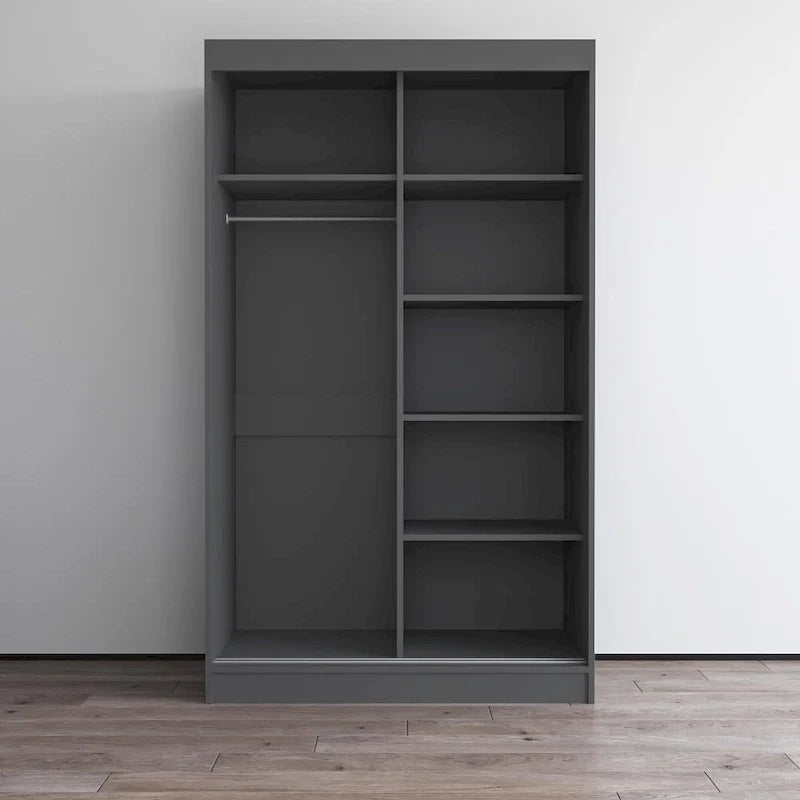 Aria High Gloss 2-door Modern Wardrobe with Mirror