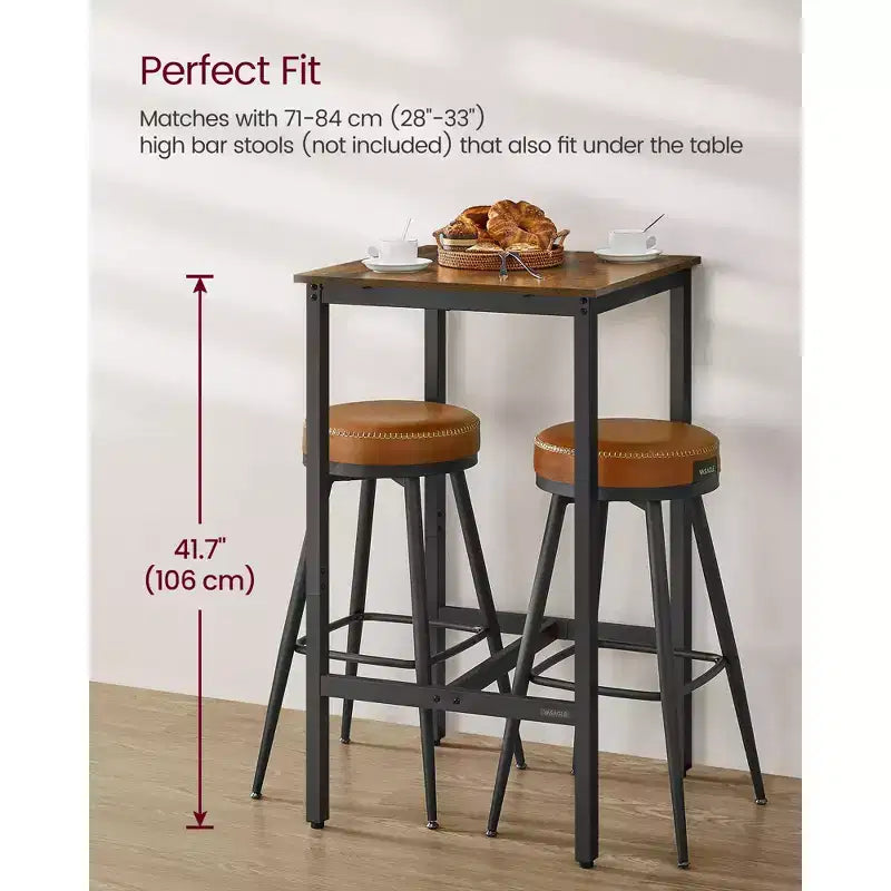Small High Top Bar Table with Metal Frame – Seats 2