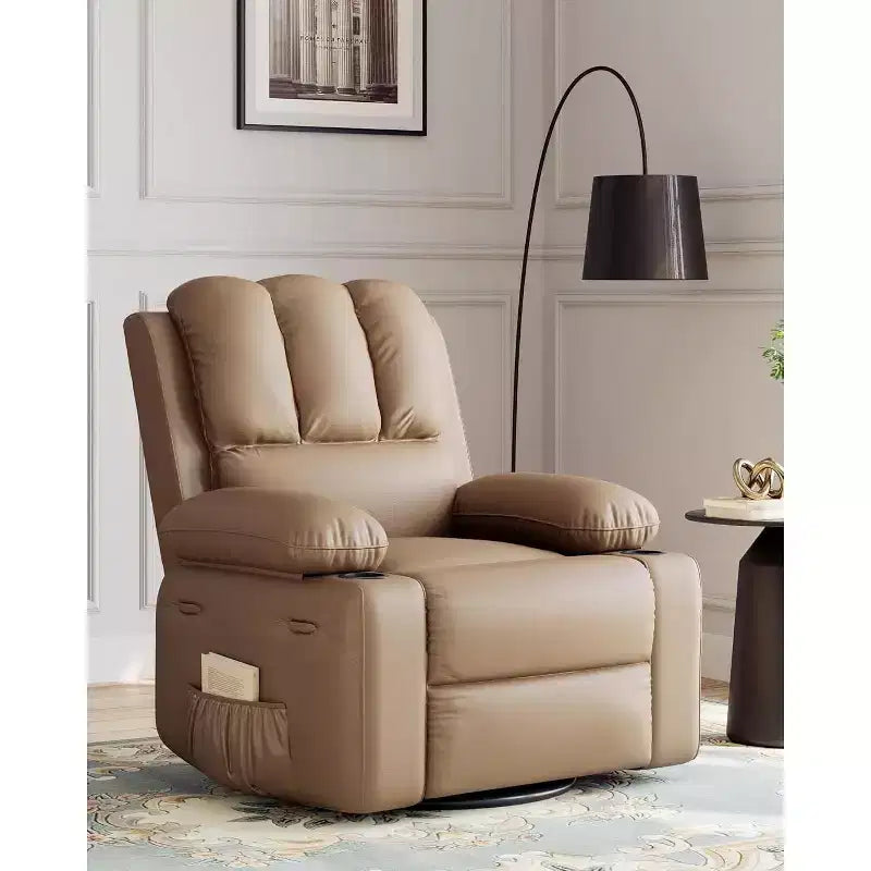 Oversized Extra Manual Leather Recliner Chair, Classic Reclining Seat with Lumbar & Arm Support, Home Theater Seating for Living Room,Bedroom,Nursery