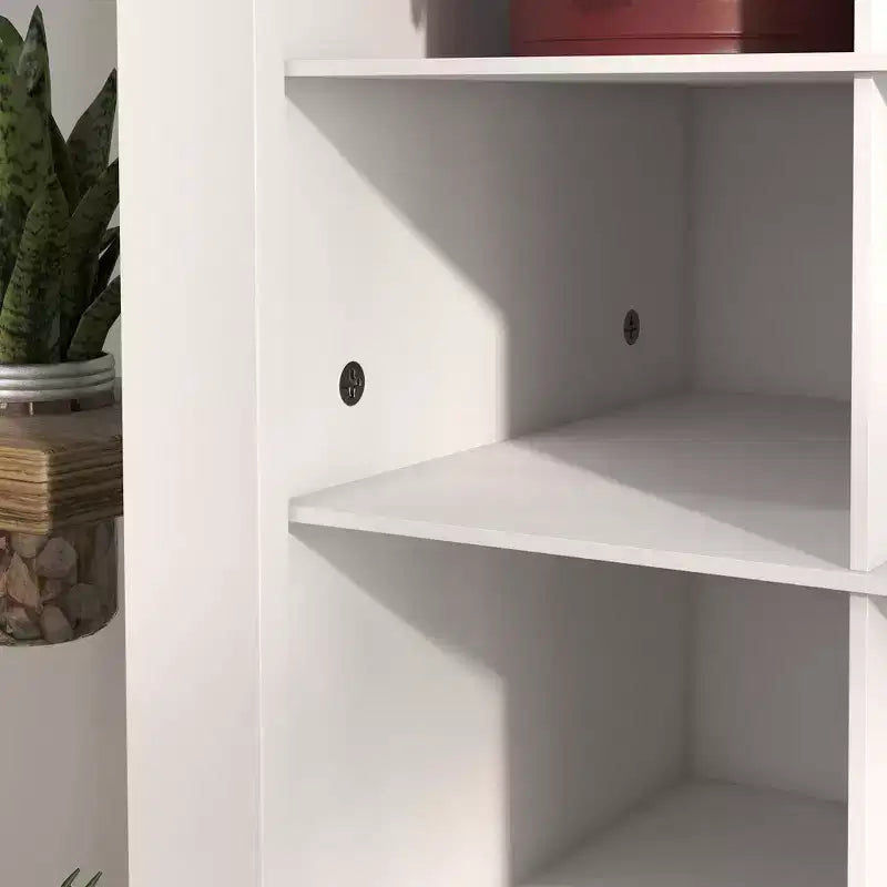 71 Narrow Shoe Cabinet for Entryway Tall Shoe Rack Storage Organizer with 3 Heights of Open Cubes for 36 Pairs of Shoes for Hallway White