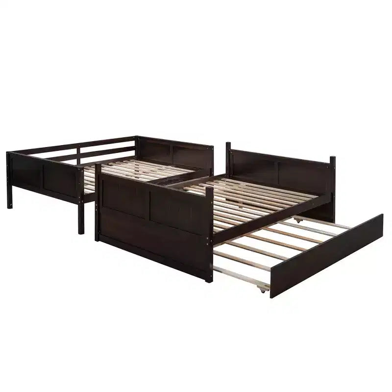 Whisen Full Over Full Wooden Bunk Bed with Twin Size Trundle