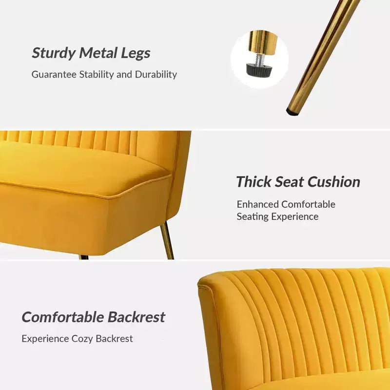 Velvet Nicolas Loveseat Chair Contemporary 2-Seater Sofa for Living Room and Bedroom Tufted Back Loveseat | Karat Home