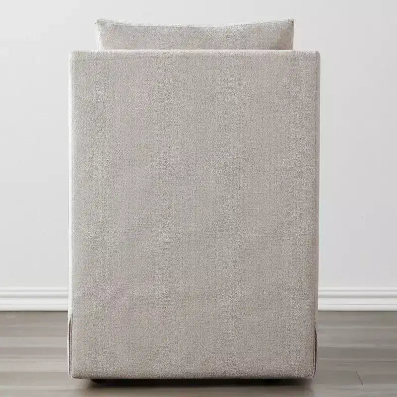 Modern Upholstered Dining Arm Chair with Hidden Casters & Under-Seat Storage