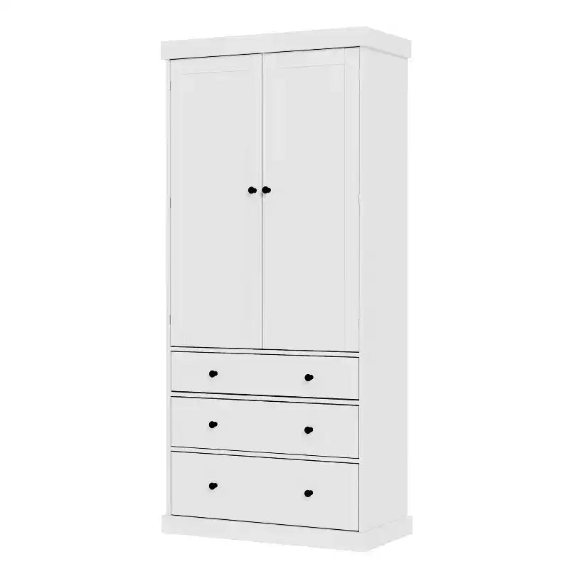Freestanding Kitchen Pantry Organizer, Cabinet with 3-Adjustable Shelves, 3-Drawers, 8-Door Inner Shelves