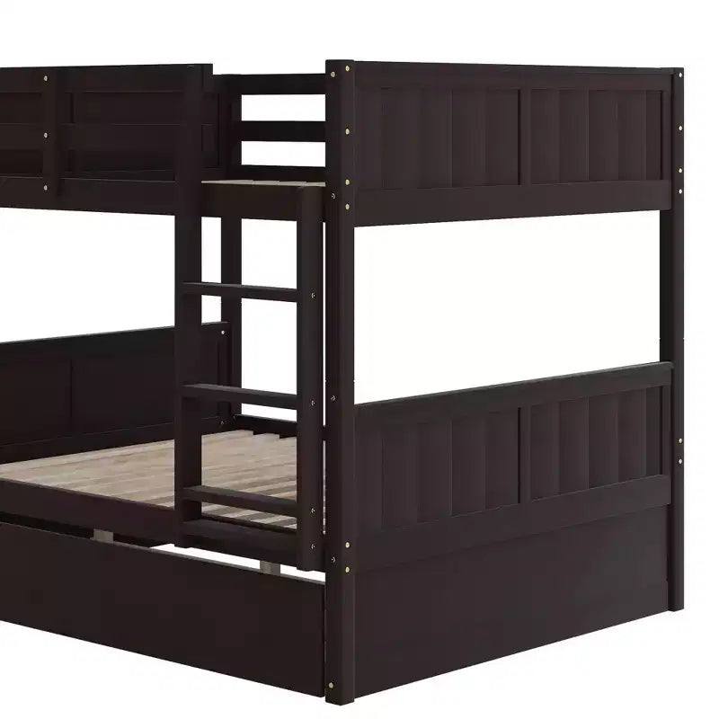 Whisen Full Over Full Wooden Bunk Bed with Twin Size Trundle