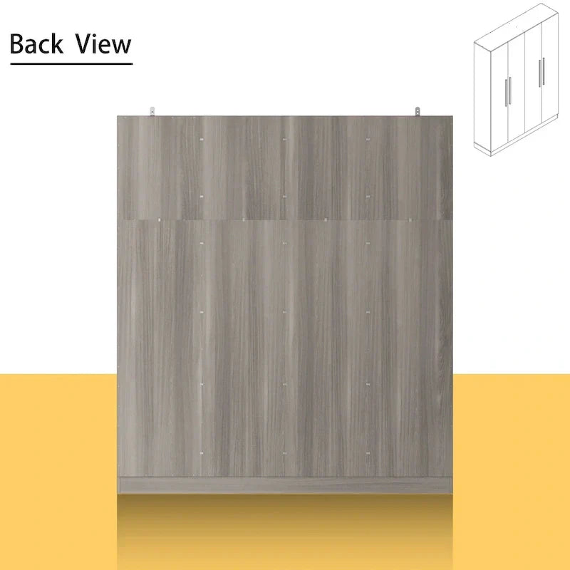 Modern Freestanding Solid Wood Wardrobe Closet With Storage Shelves
