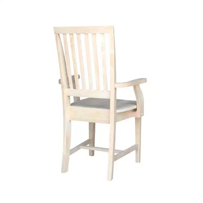 Mission Side Chair with Arms – Unfinished Solid Wood