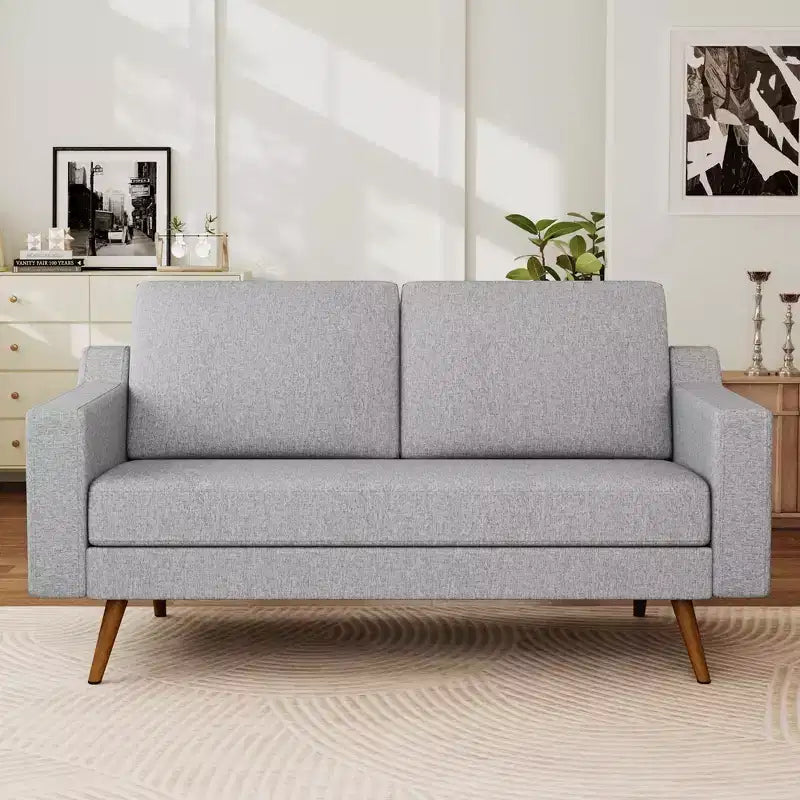 65.4" Mid Century Modern Loveseat Sofa with Spring Cushion for Living Room, Bedroom & Office