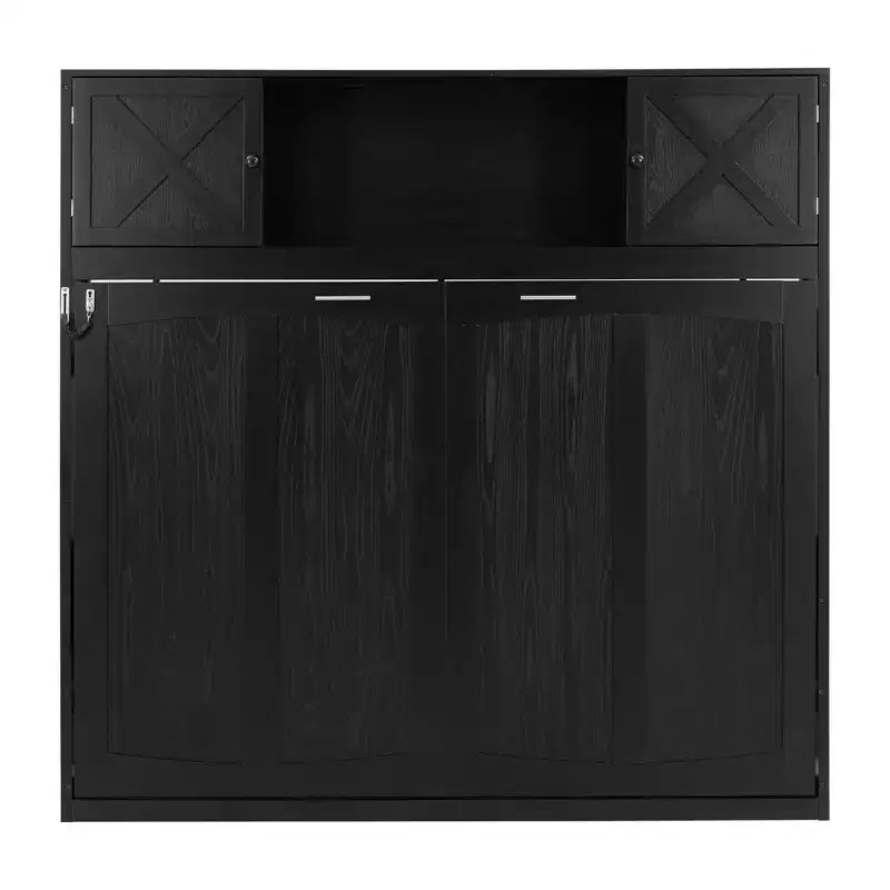 Whisen Full Size Murphy Bed with Storage Cabinets