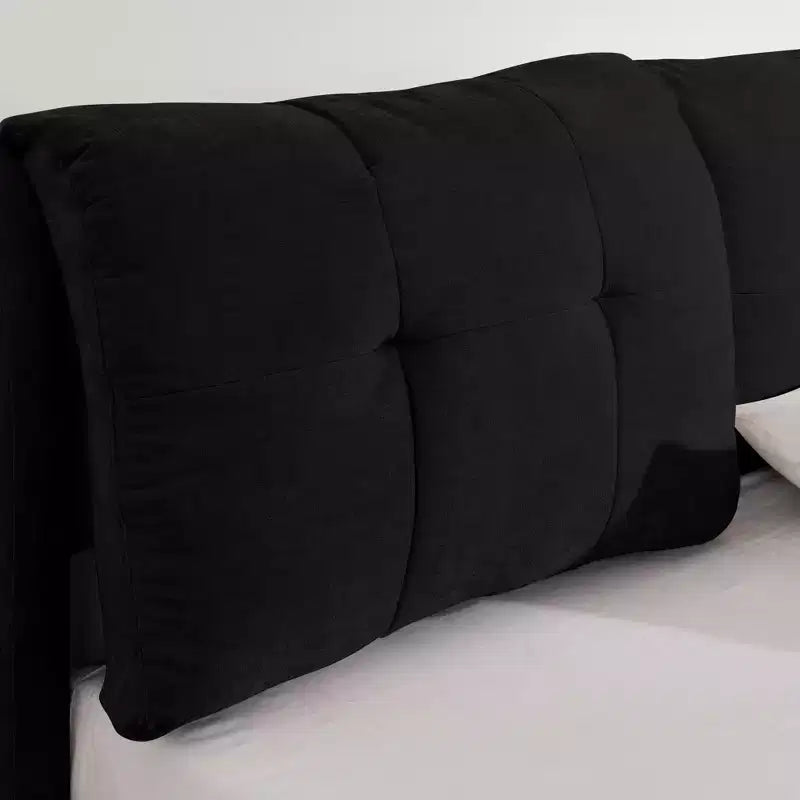 Queen/King Storage Platform Bed Frame Chenille Upholstered Bed with Soft Headboard