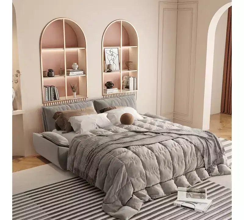 3-in-1 Convertible Queen Sleeper Sofa with Velvet Upholstery
