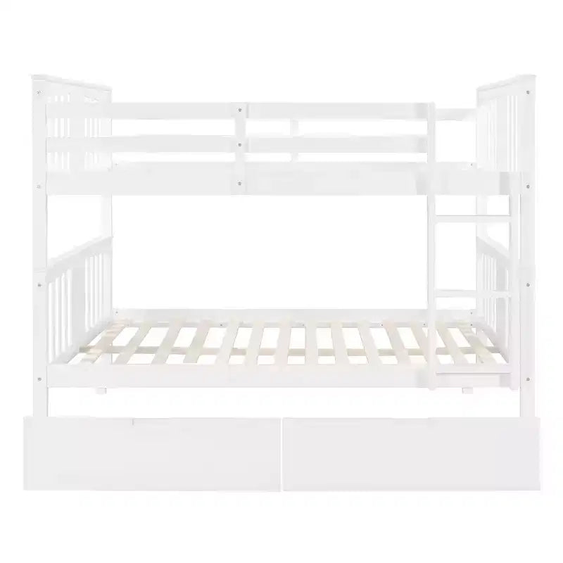 Modern Full over Full Bunk Bed with 2 Drawers
