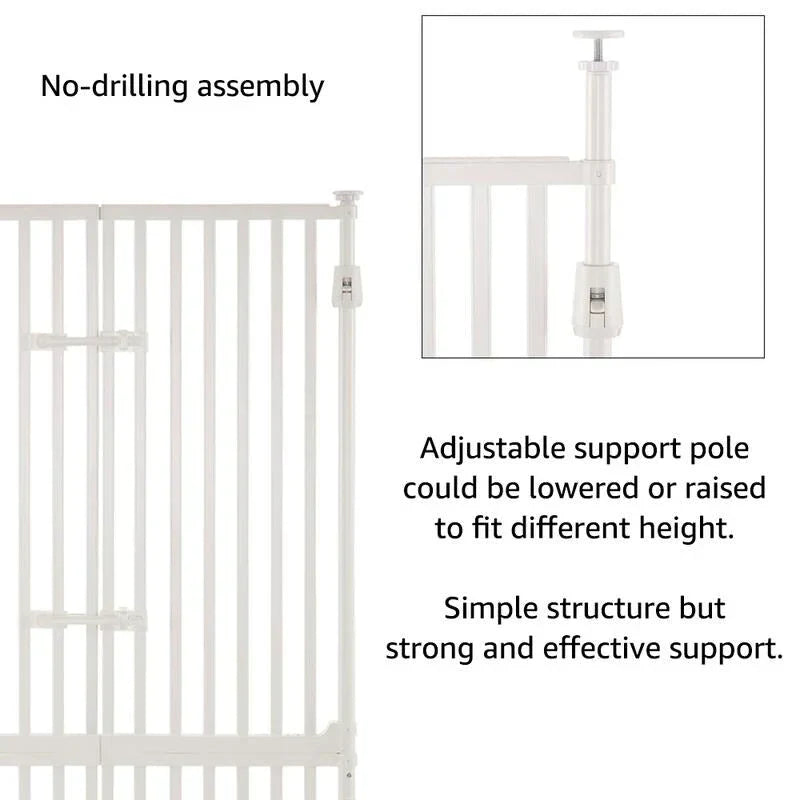 unipaws Extra Tall Cat Pet Gate 74 Inch High with Doors Locks