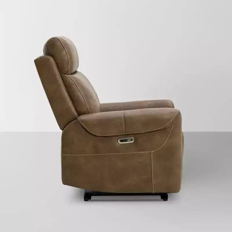 Wall Hugger Power Recliner with USB Ports, Faux Leather, 3 Positions, 350 lbs