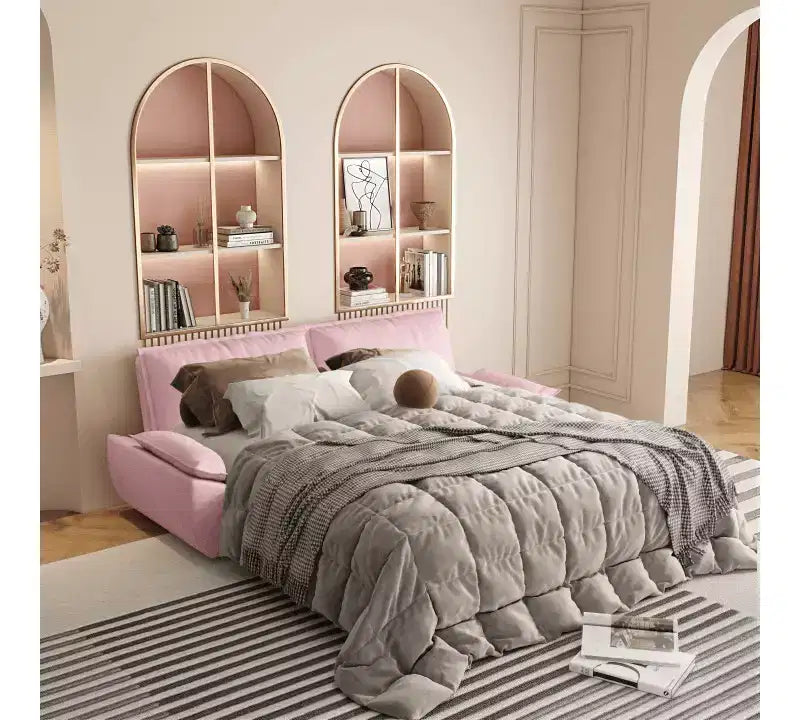 Whisen 3-in-1 Queen Velvet Sleeper Pull Out Sofa Bed, Convertible Loveseat Sofa Couch