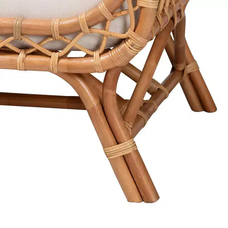 bali & pari Pakis Rattan Tete-a-Tete Sofa Natural Rattan