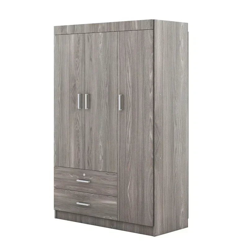 3-Door Wardrobe with 2 Drawers