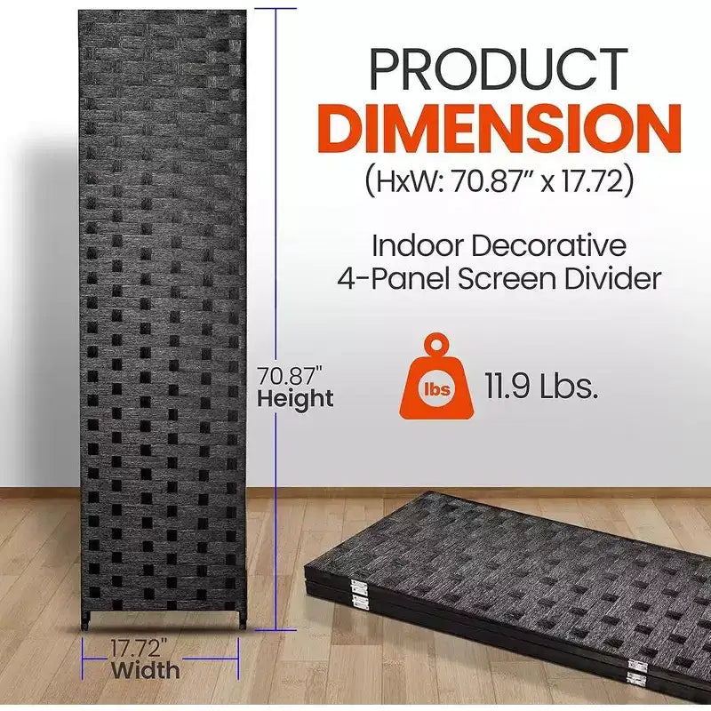 SereneLife 4-Panel Room Divider