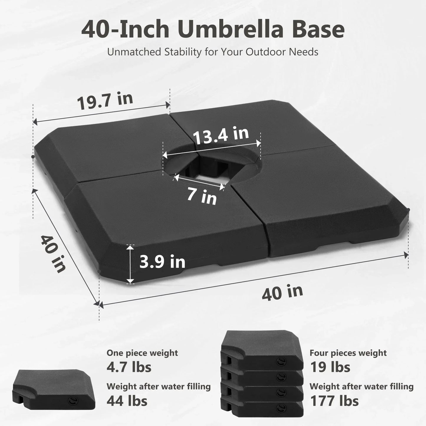 MAISON ARTS 12 FT Automatic Hydraulic Cantilever Umbrella Aluminum Pole 360 Degree Rotation