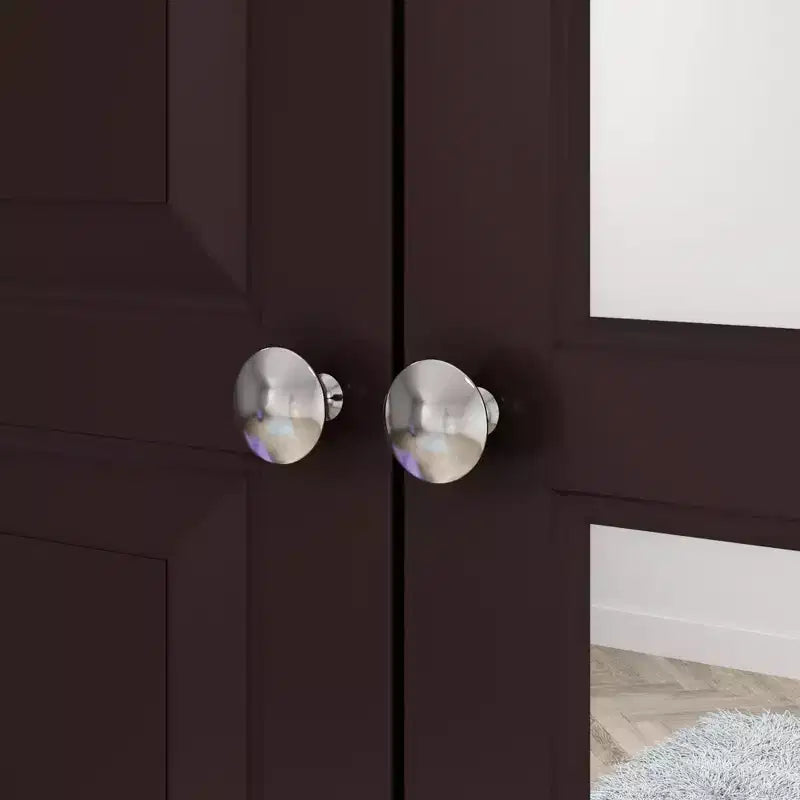 Wardrobe with Mirror 3 Doors 5 Drawers Classic Style
