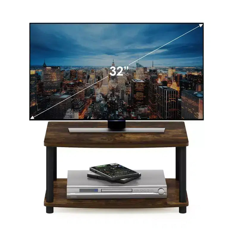 2-Tier Elevated TV Stand with Open Storage Shelves