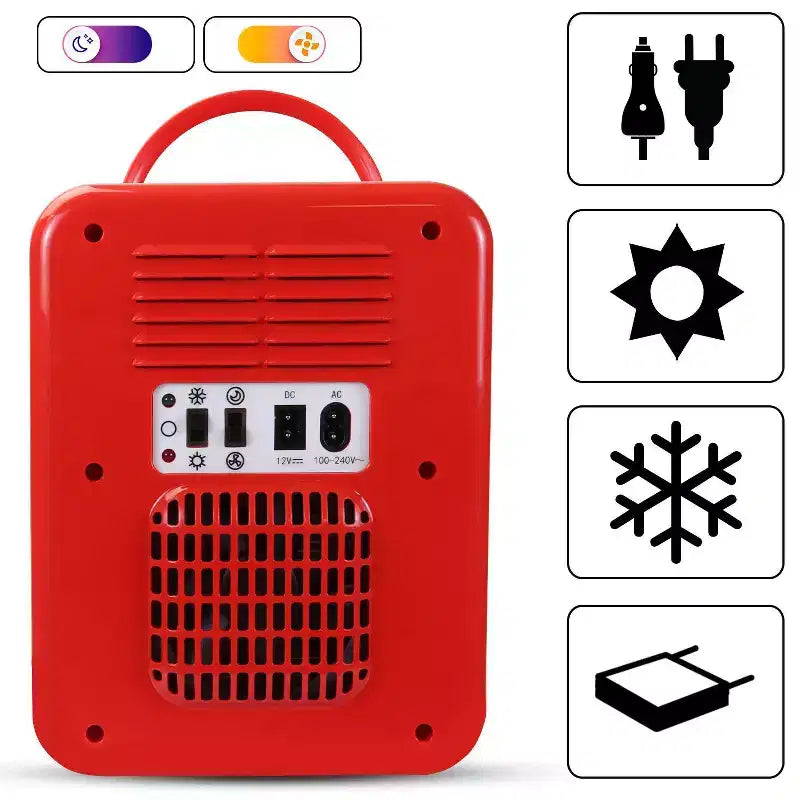 Coca-Cola Smile 1971 Series 4L Cooler/Warmer 12V DC 110V AC Mini Fridge: Dorm Beverage Refrigerator, 6 Can Capacity
