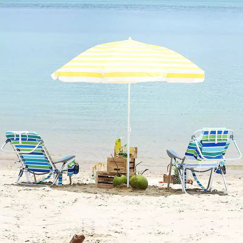 Set of 2 Backpack Beach Chairs for Adults, Lightweight Aluminum Folding Chairs with 5-Position Adjustable Backrest, Towel Bar, Storage Pockets