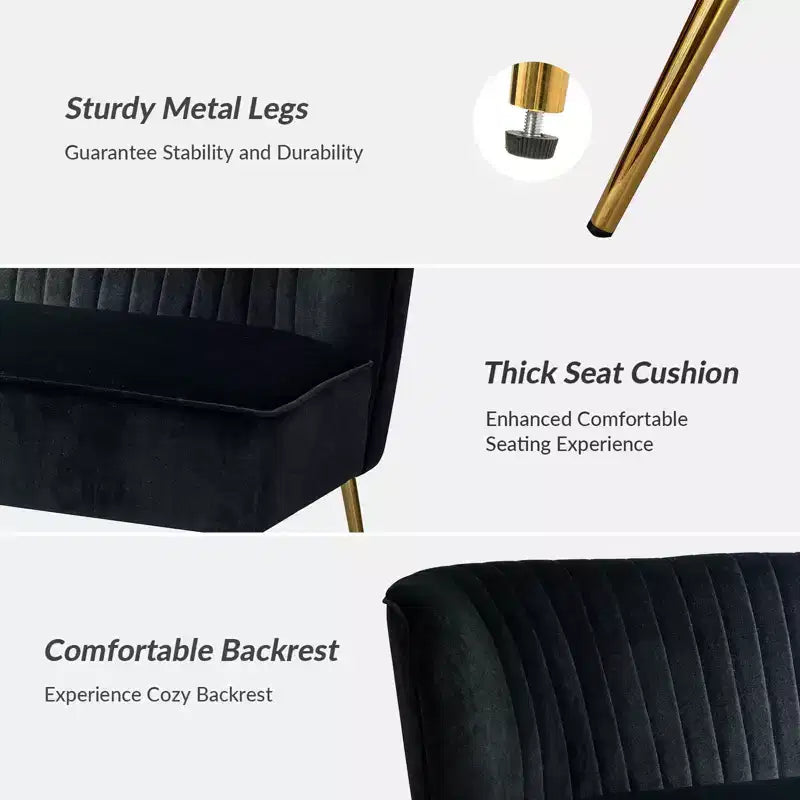 Velvet Nicolas Loveseat Chair Contemporary 2-Seater Sofa for Living Room and Bedroom Tufted Back Loveseat | Karat Home