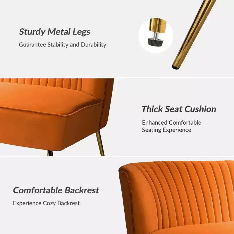 Velvet Nicolas Loveseat Chair Contemporary 2-Seater Sofa for Living Room and Bedroom Tufted Back Loveseat | Karat Home