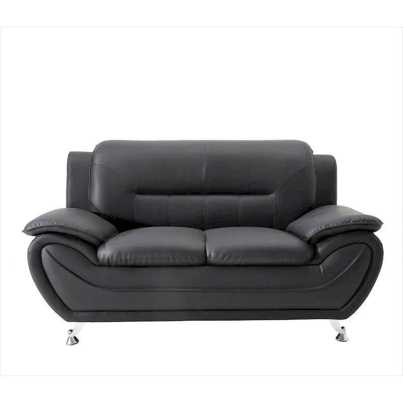 61.3-Inch Faux Leather Pillow Top Arm Loveseat