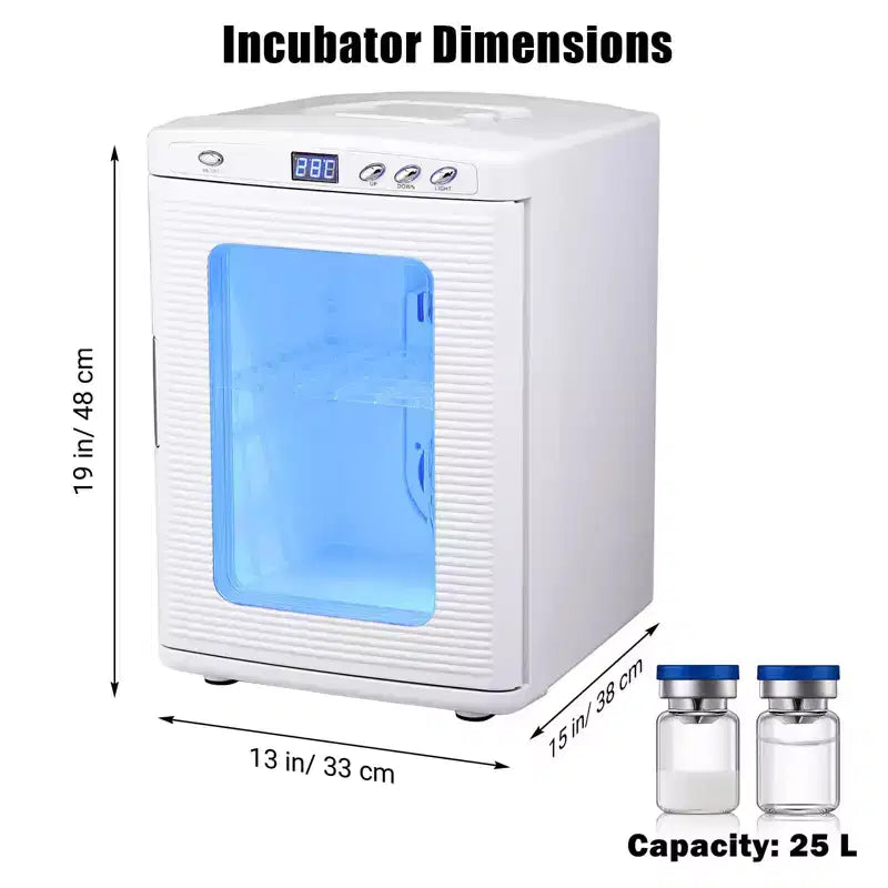 Reptile Incubator, 25L Hatching Eggs Incubator - 10C-60C Temperature Controlled, 12V/110V Portable Digital Incubator for Small Reptiles