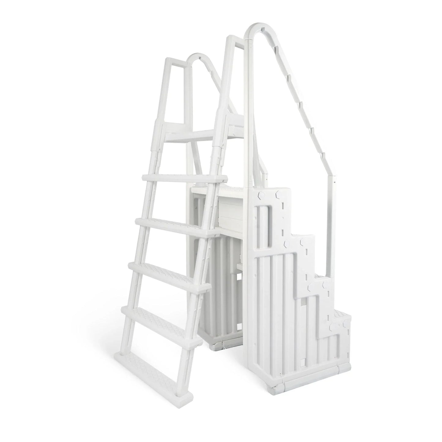 Blue Wave Easy Pool Step With Outside Ladder for Above Ground Pools - 32.5 in. W x 56 in. D x 81 in. H