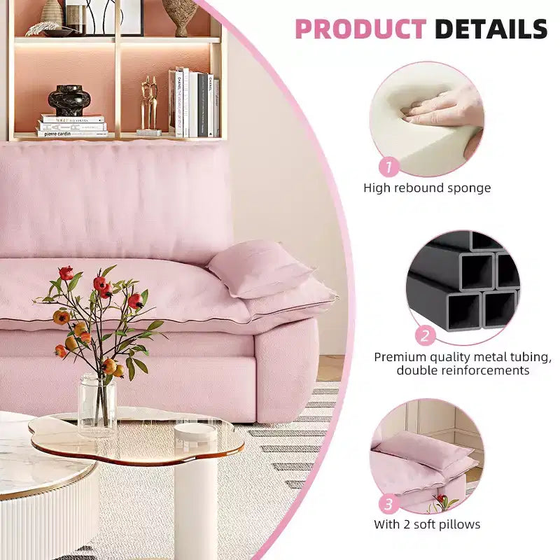 3-in-1 Convertible Queen Sleeper Sofa with Velvet Upholstery