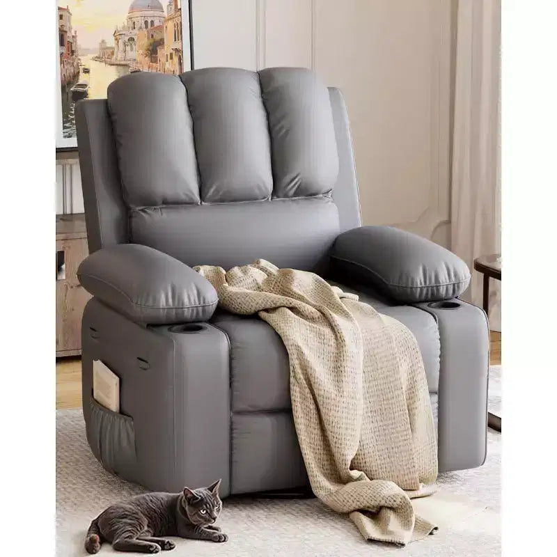 Oversized Extra Manual Leather Recliner Chair, Classic Reclining Seat with Lumbar & Arm Support, Home Theater Seating for Living Room,Bedroom,Nursery